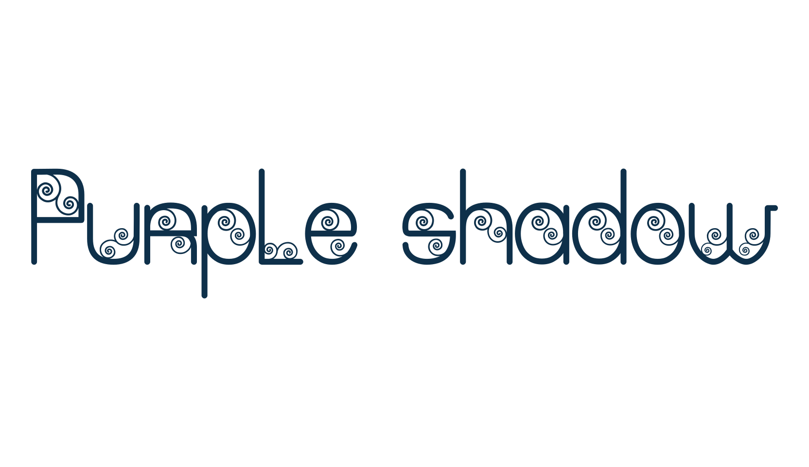 Purple shadow, decorative font preview