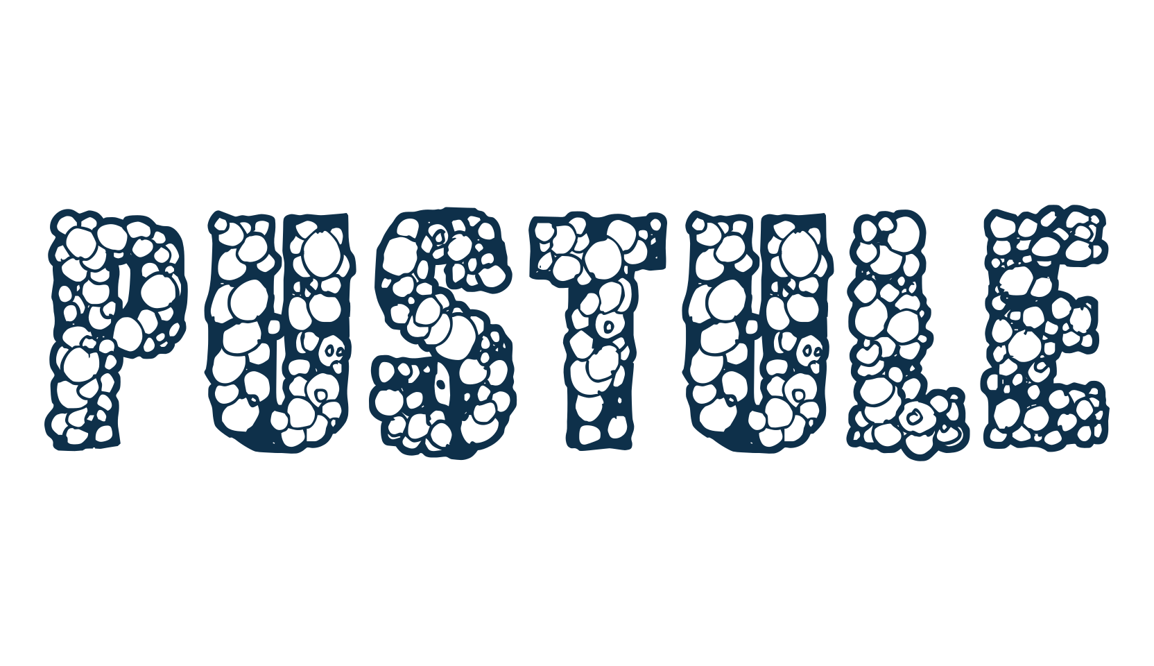 Pustule, decorative font preview