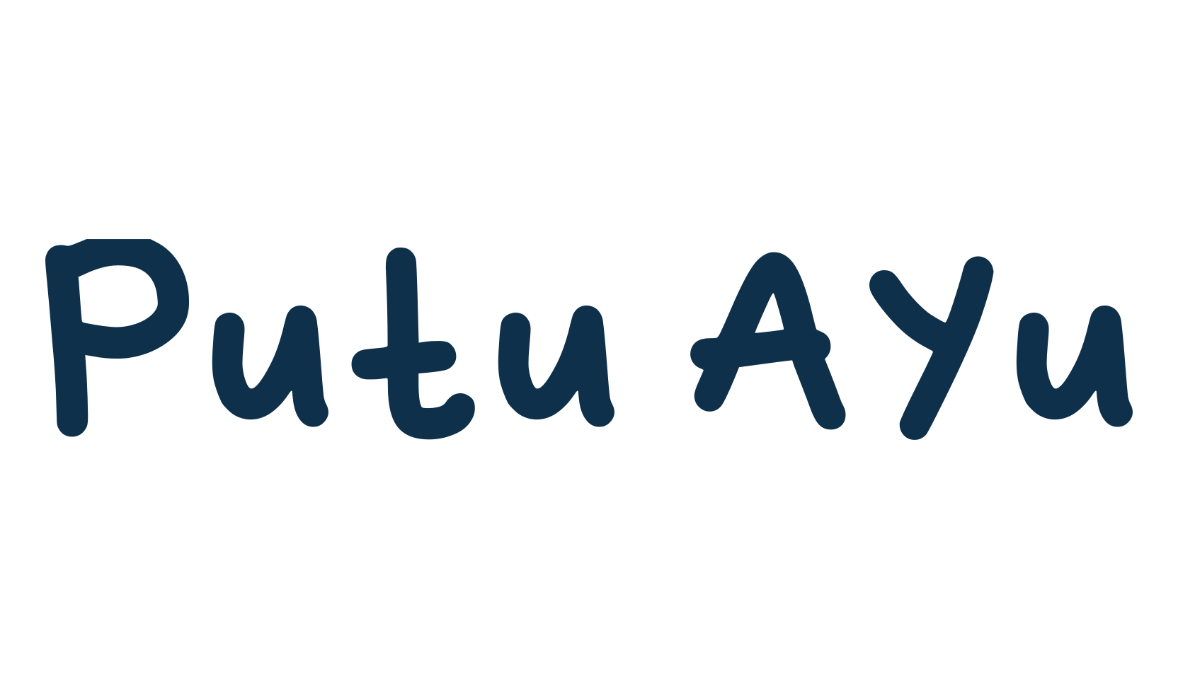 Putu Ayu, script handwritten fancy decorative calligraphy font preview