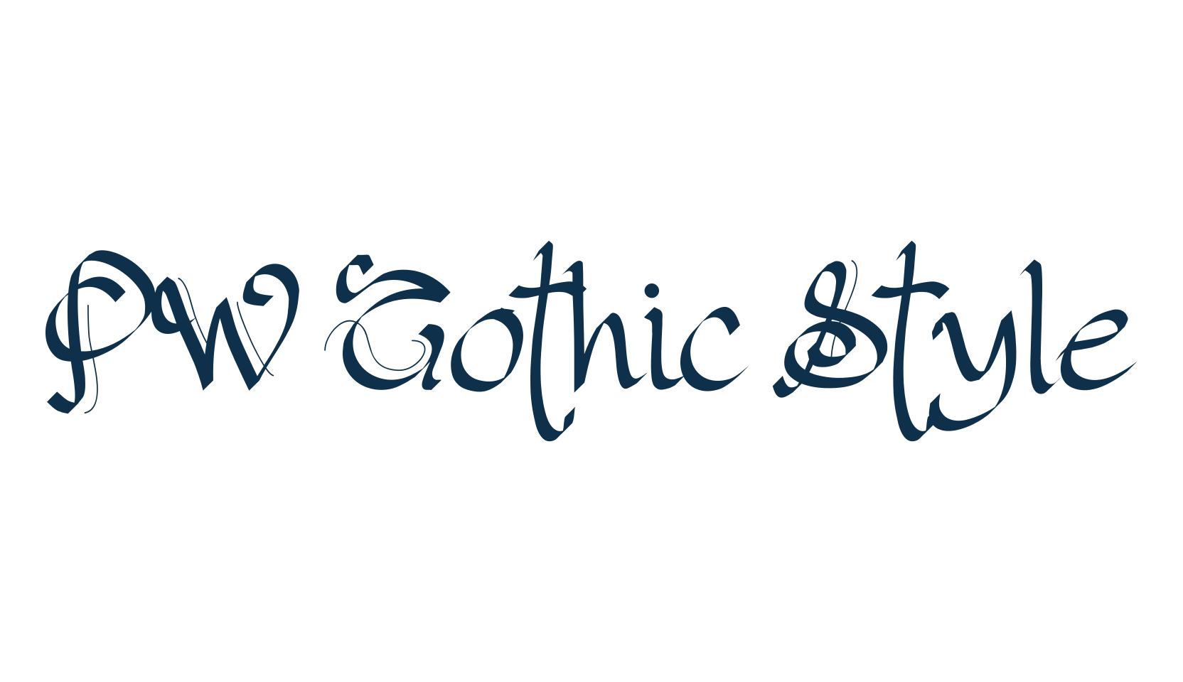 PW Gothic Style, script calligraphy fancy decorative font preview