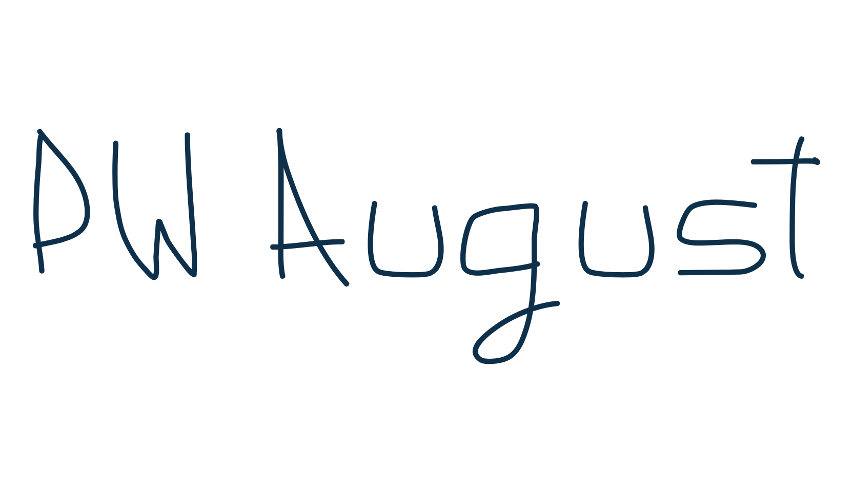 PW August, handwriting font preview