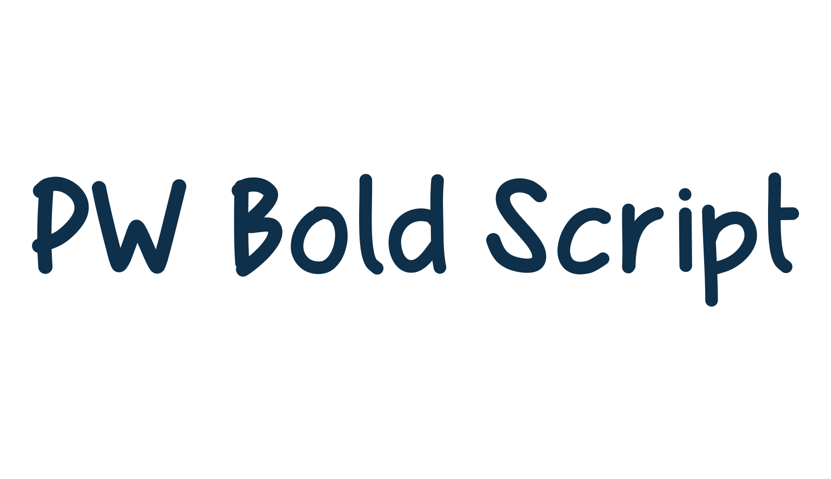 PW Bold Script, handwriting font preview