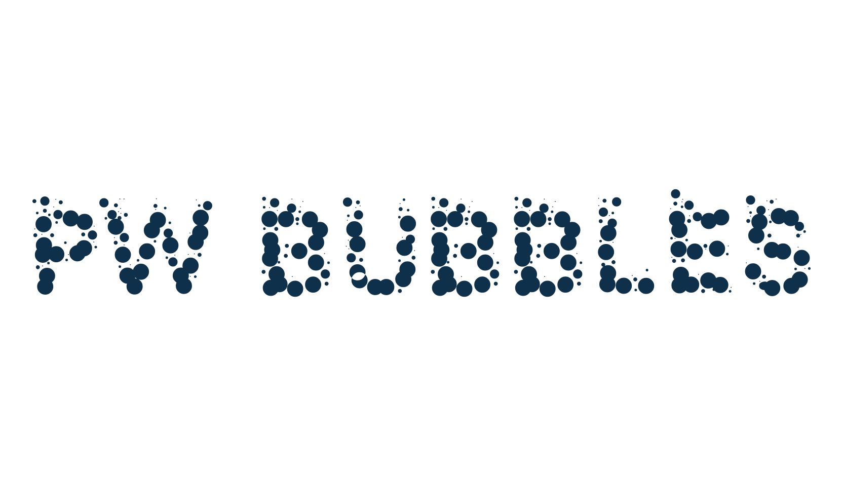 PW Bubbles, decorative font preview