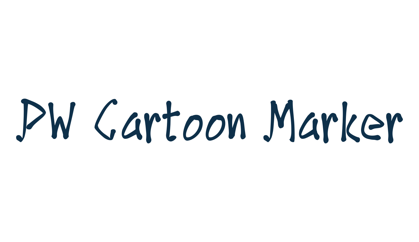 PW Cartoon Marker, fancy cartoon decorative font preview