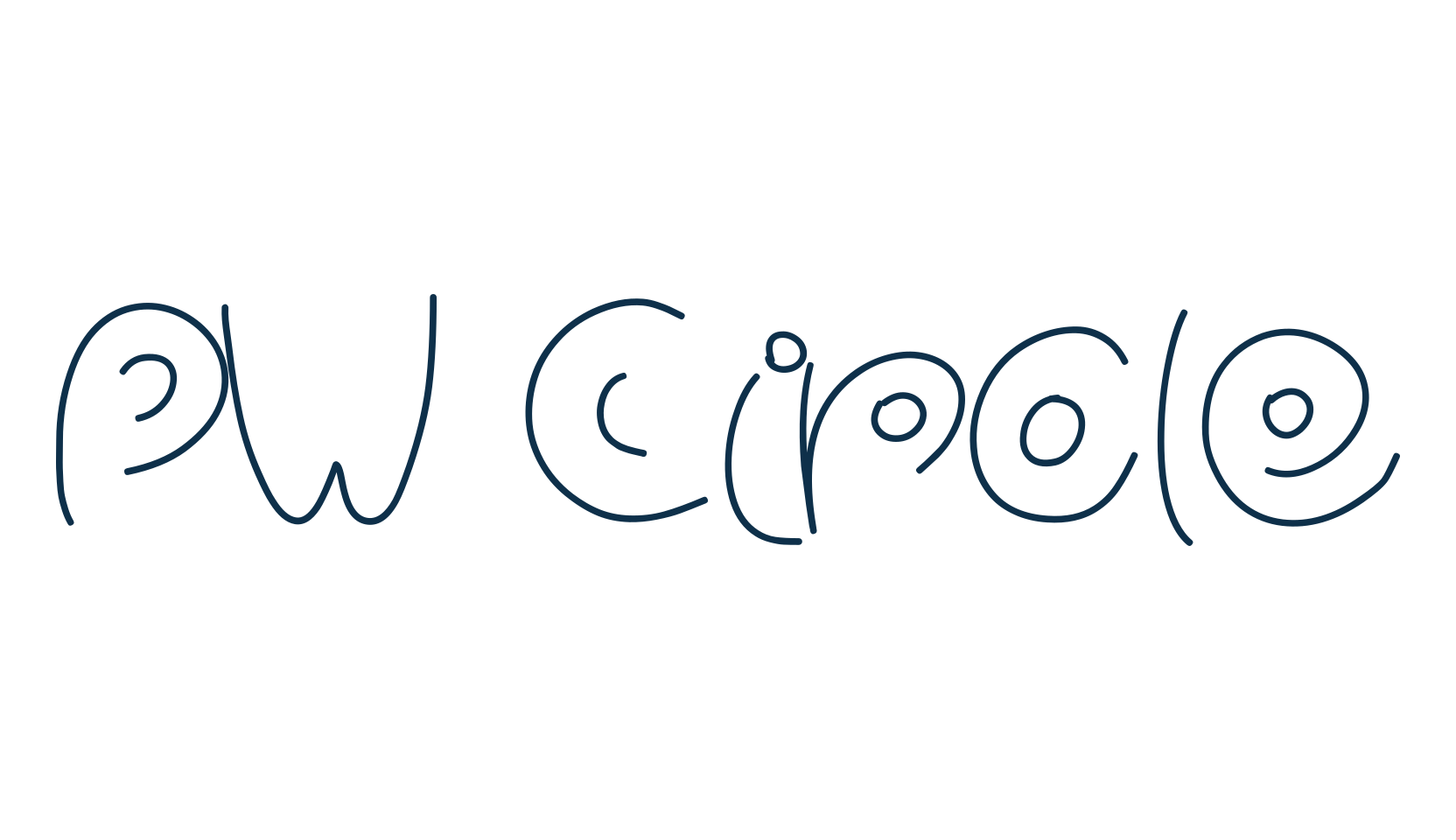 PW Circle, fancy curly decorative font preview