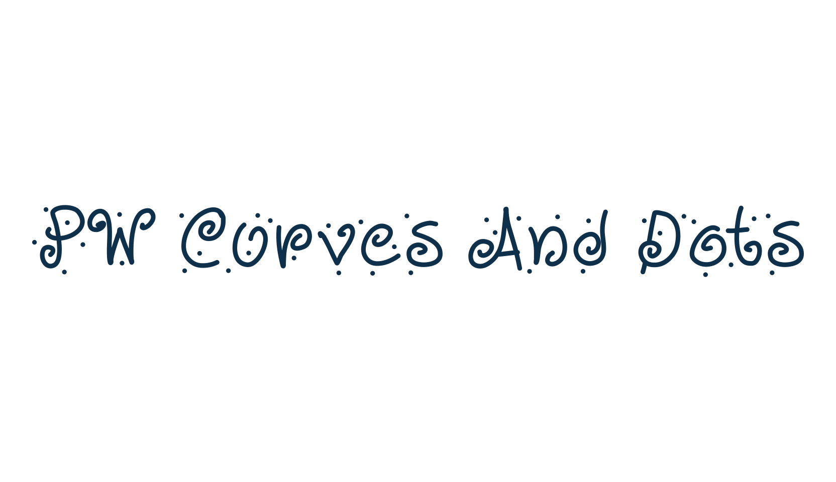 PW Curves And Dots, fancy curly decorative font preview