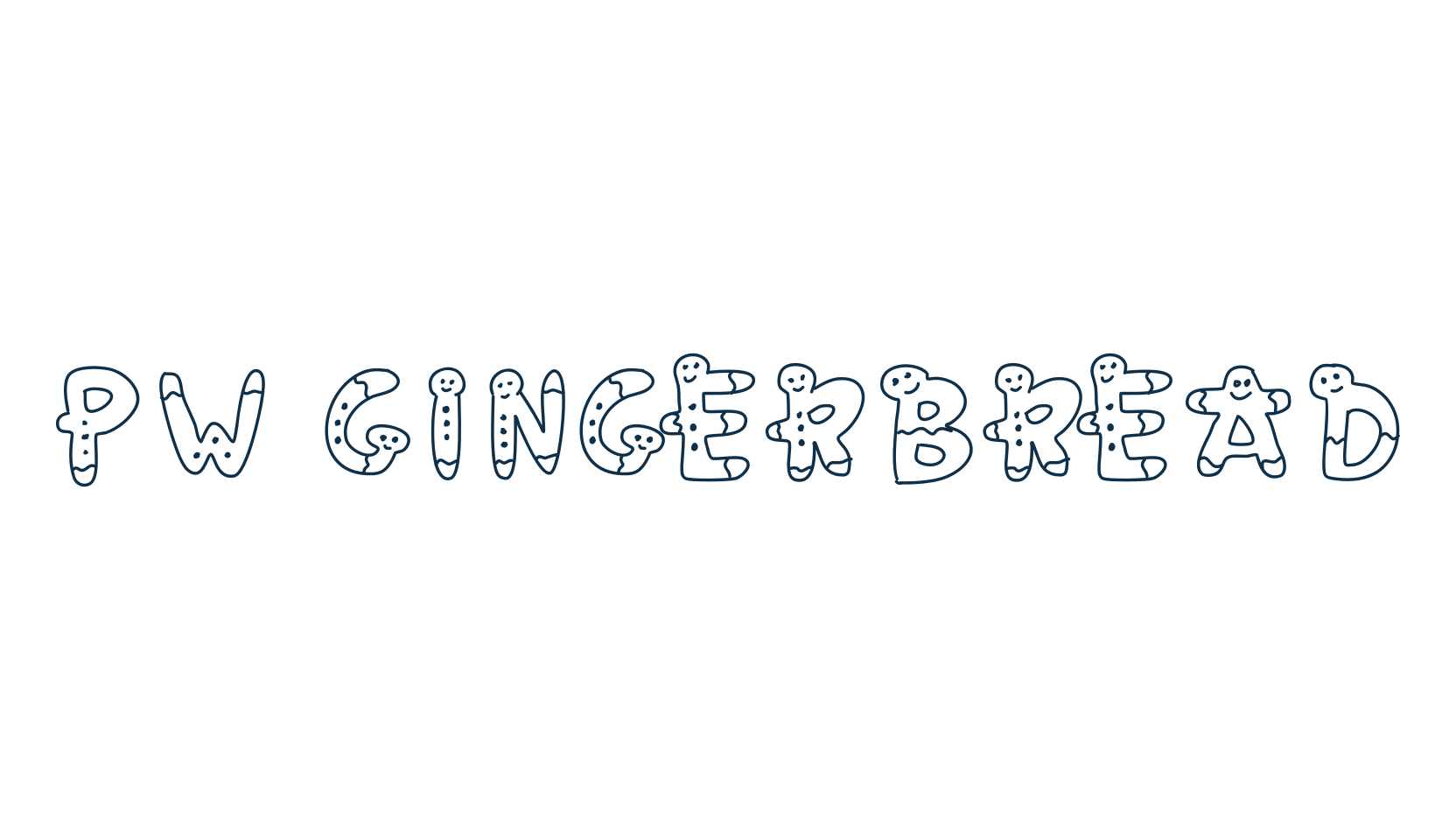 PW Gingerbread, fancy decorative font preview