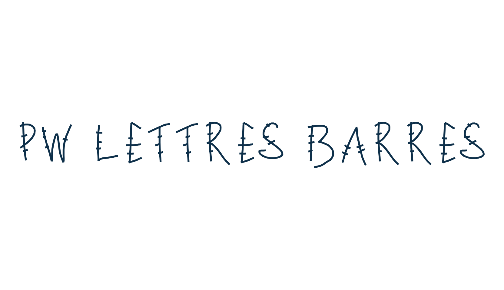 PW Lettres barres, display market font preview