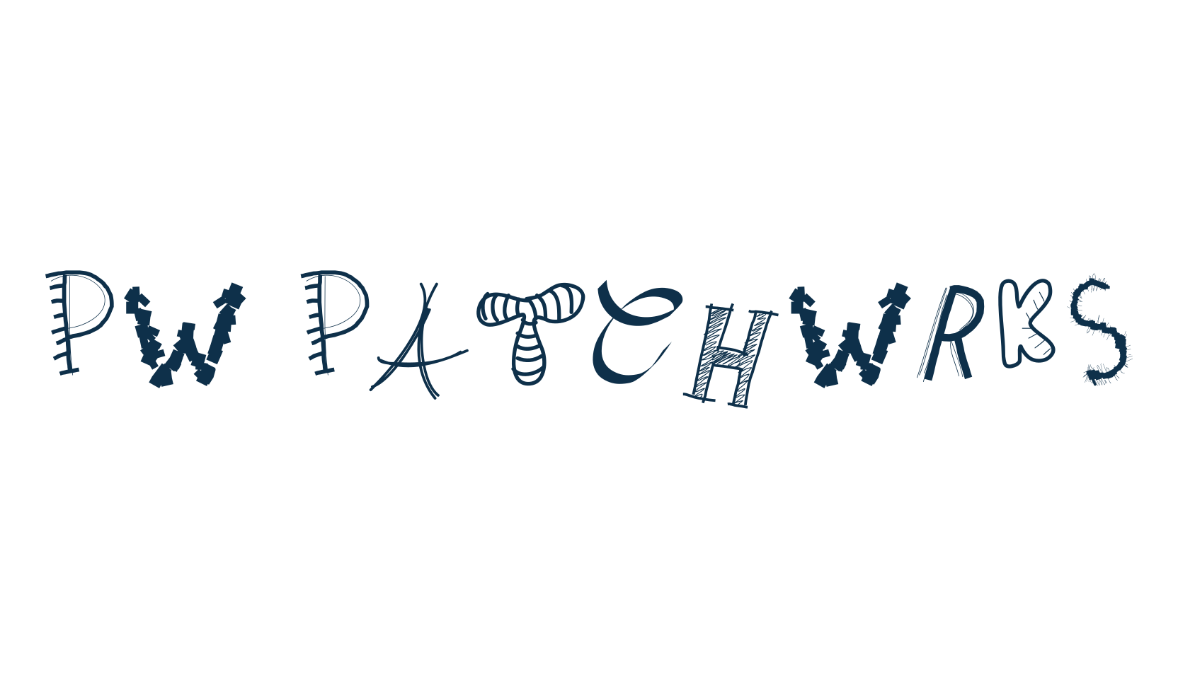 PW Patchwrks, fancy decorative font preview