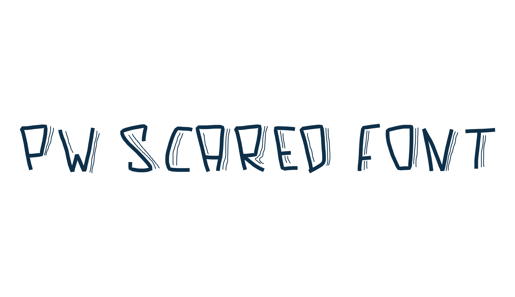 PW Scared Font, fancy decorative font preview