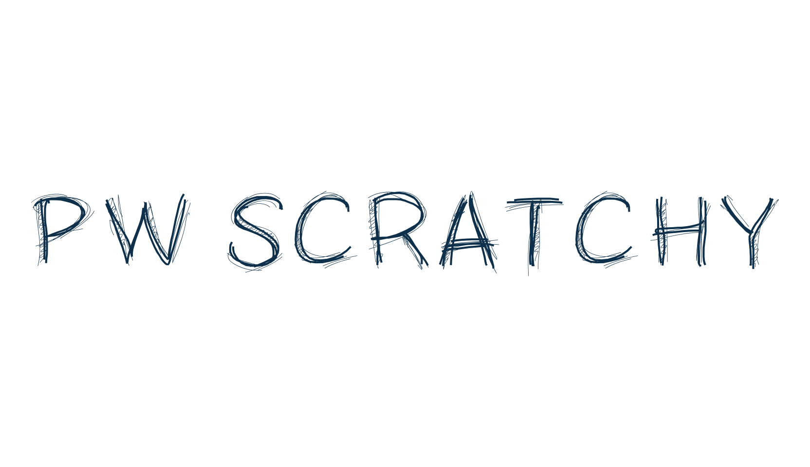 PW Scratchy, trash font preview