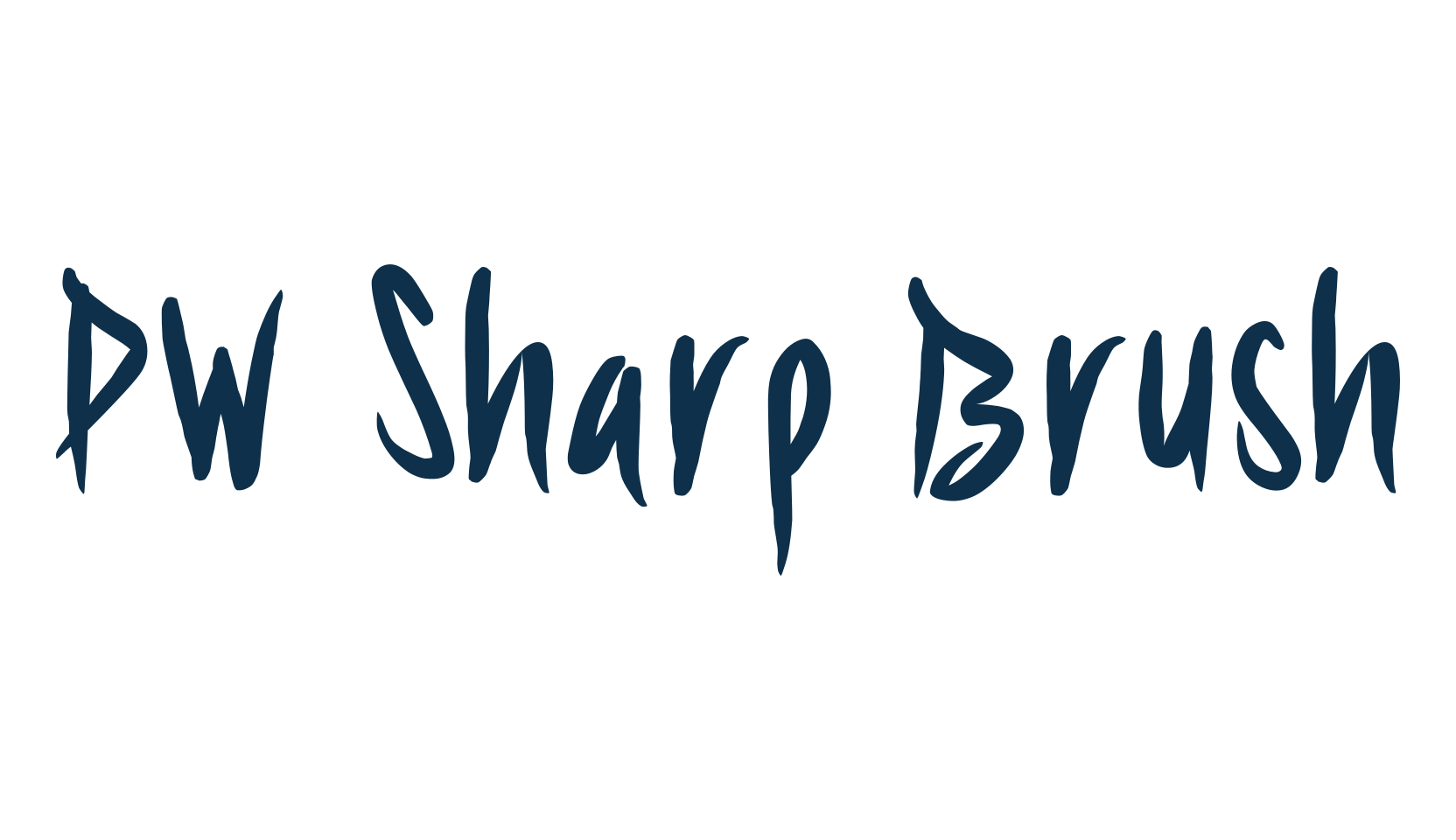 PW Sharp Brush, script brush fancy decorative calligraphy font preview