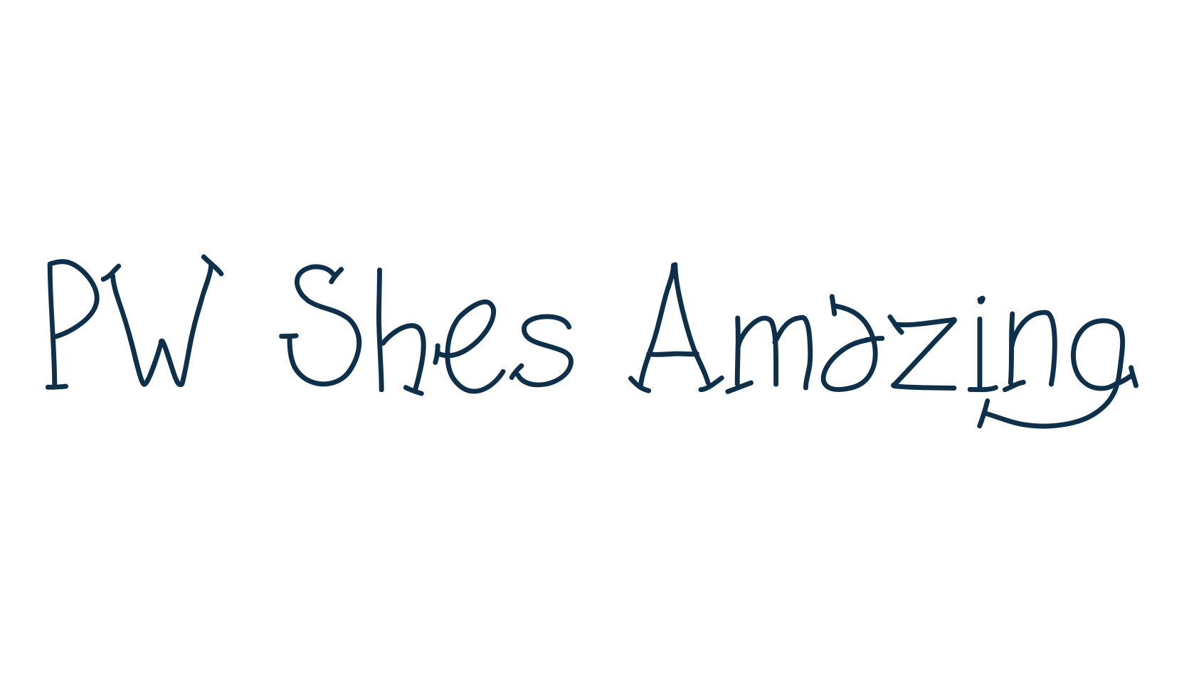 PW Shes Amazing, display market font preview