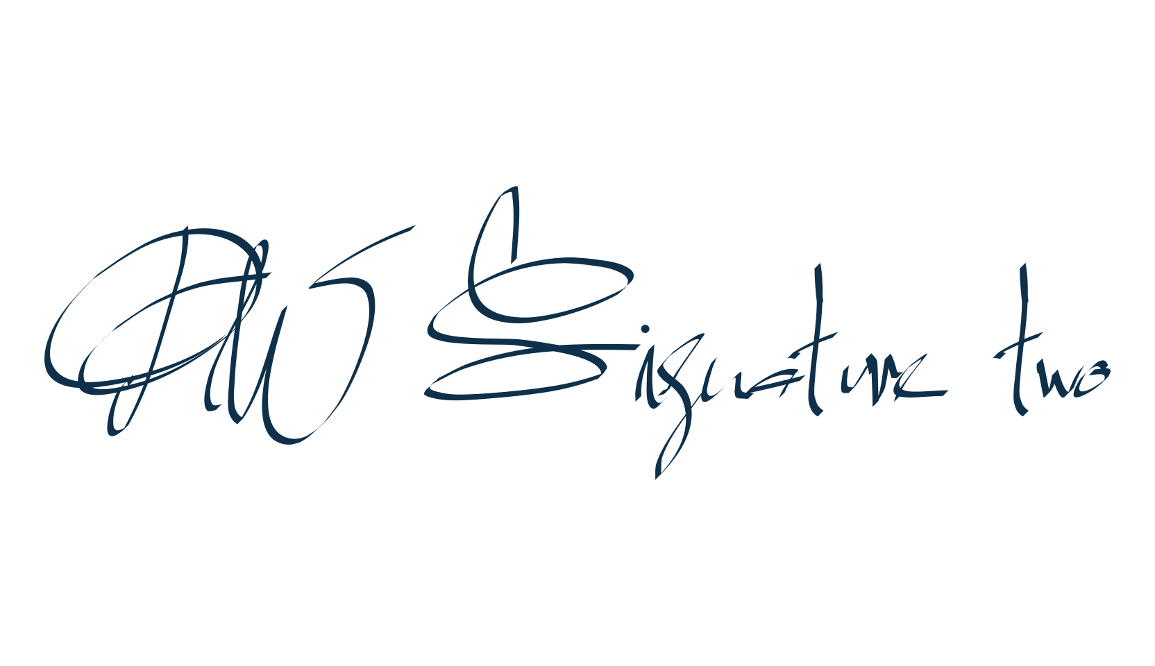 PW Signature two, script handwritten fancy decorative calligraphy font preview