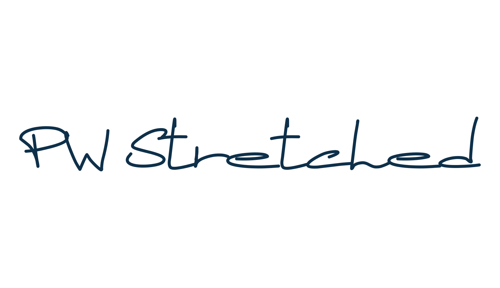 PW Stretched, script handwritten fancy decorative calligraphy font preview