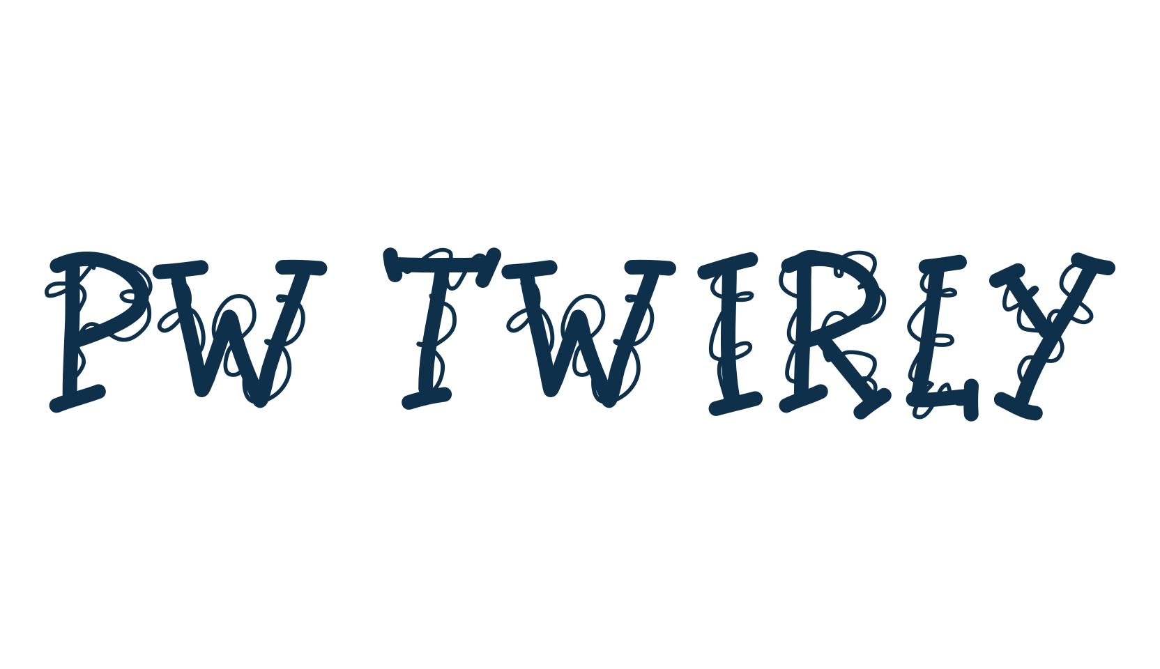 PW Twirly, decorative font preview