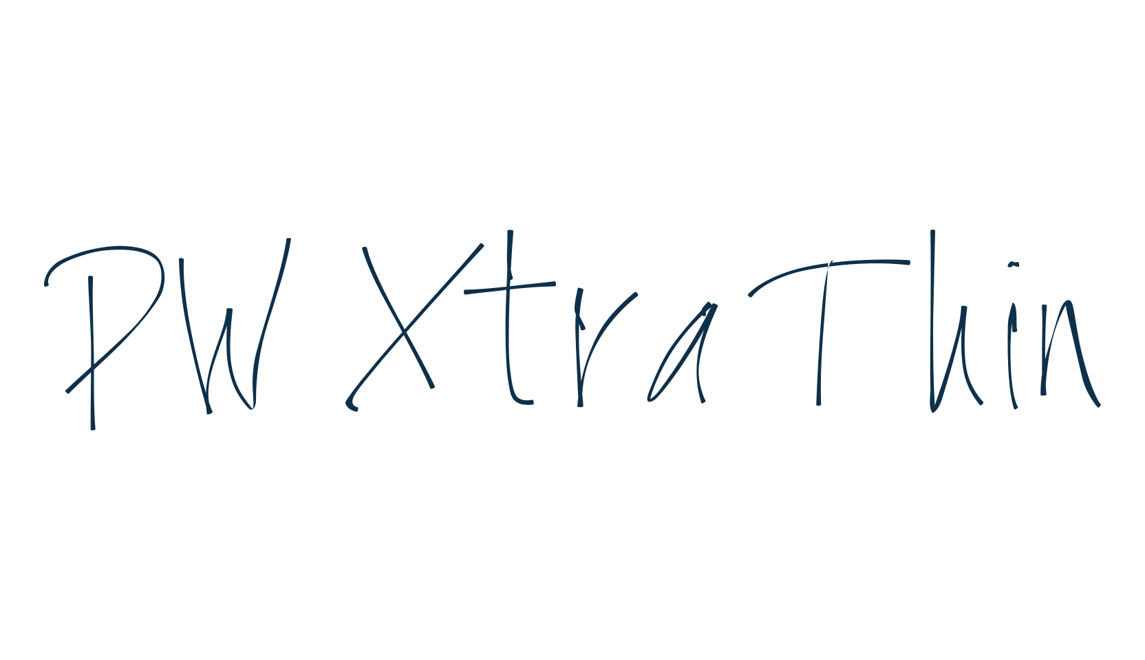 PW Xtra Thin, script handwritten fancy decorative calligraphy font preview