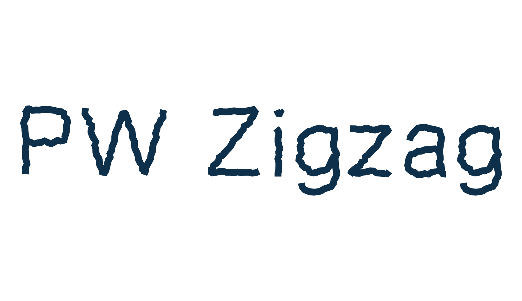 PW Zigzag, fancy distorted decorative font preview