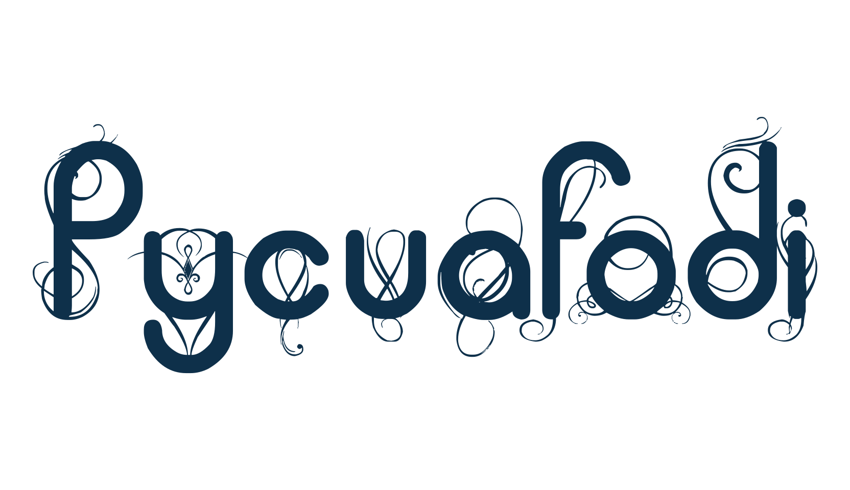 Pycuafodi, decorative font preview