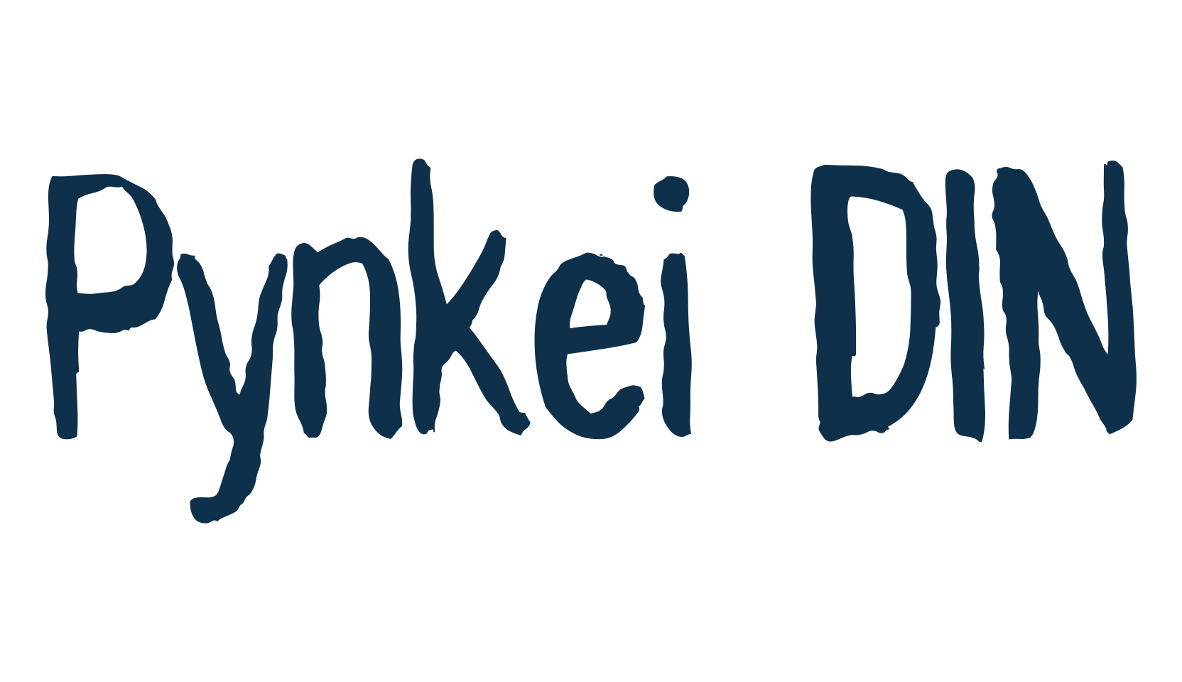 Pynkei DIN, eroded font preview