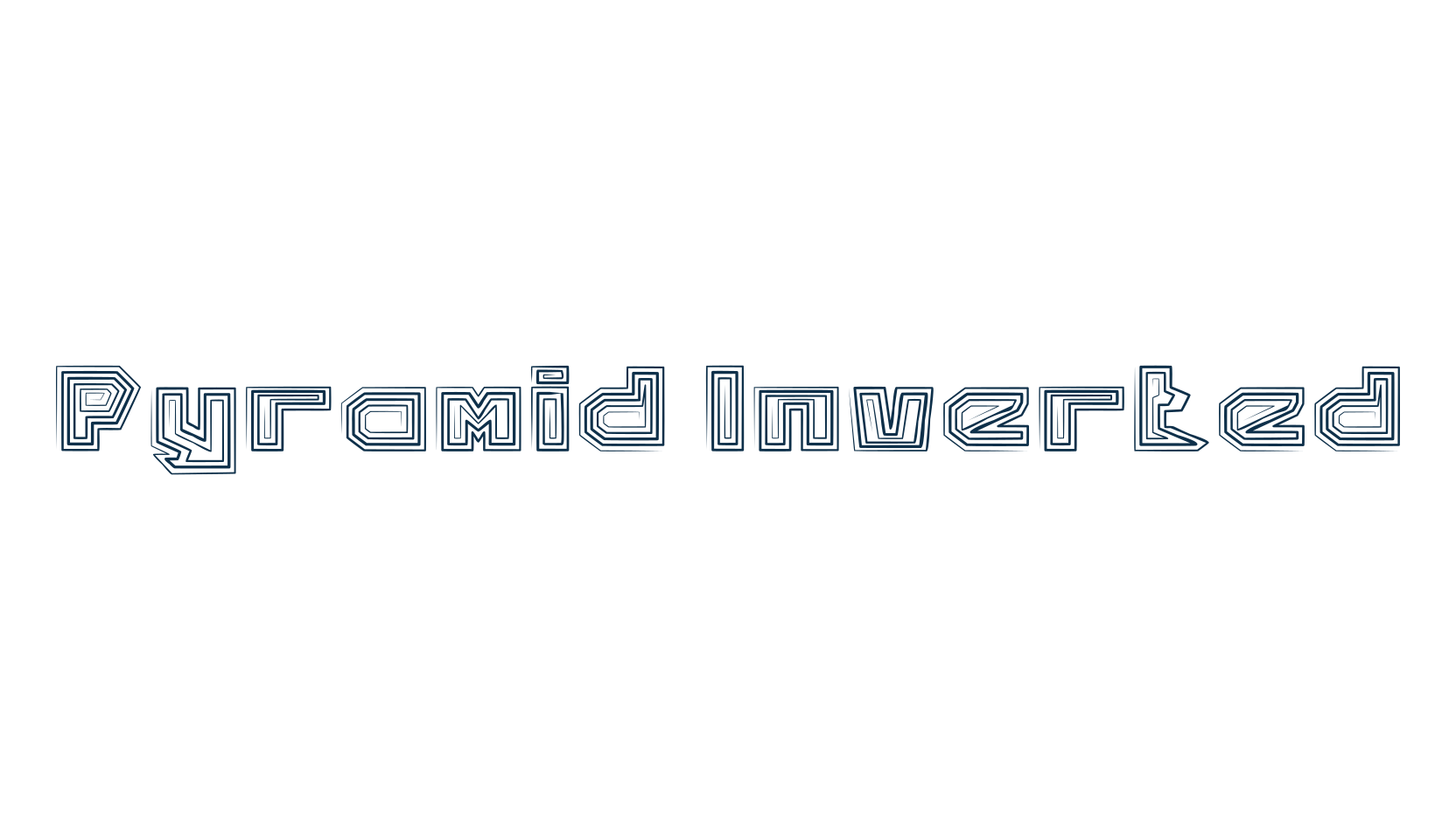 Pyramid Inverted, fancy various decorative font preview