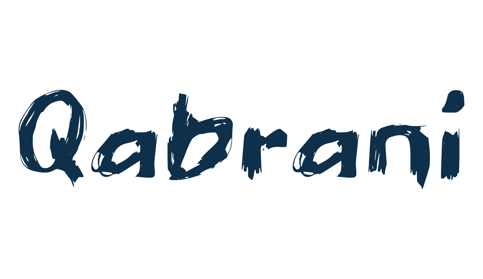 Qabrani, script trash fancy decorative calligraphy font preview