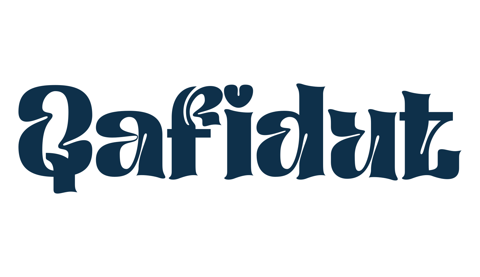 Qafidut, fancy groovy decorative font preview