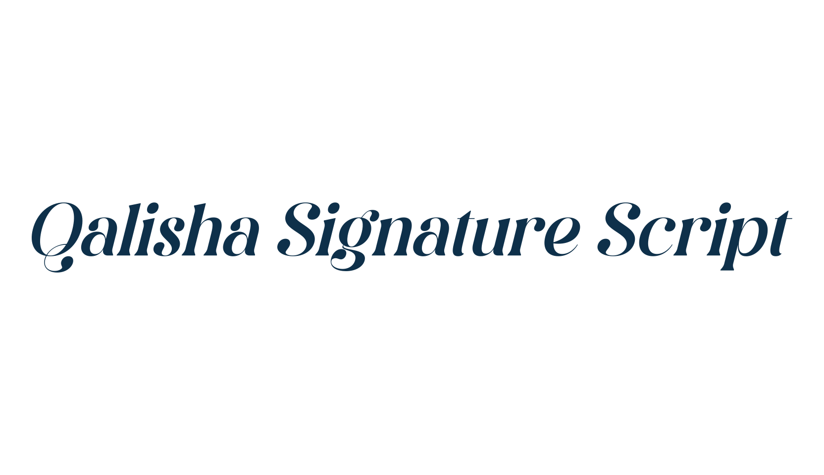 Qalisha Signature Script, script handwritten fancy decorative calligraphy font preview