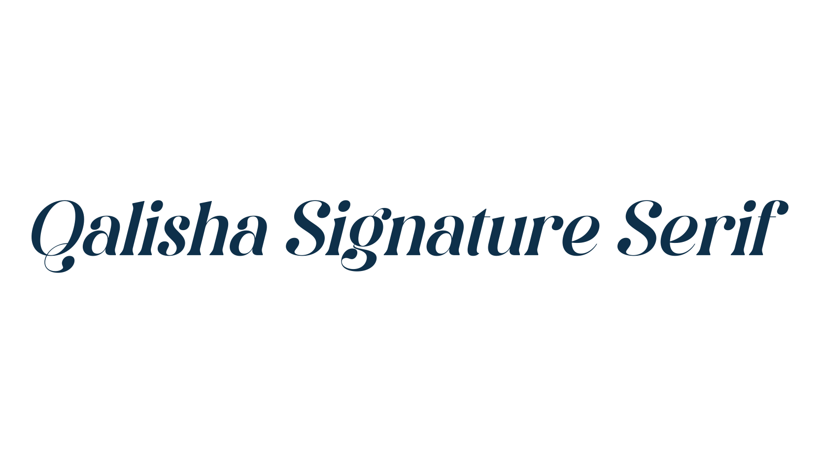 Qalisha Signature Serif, basic serif font preview