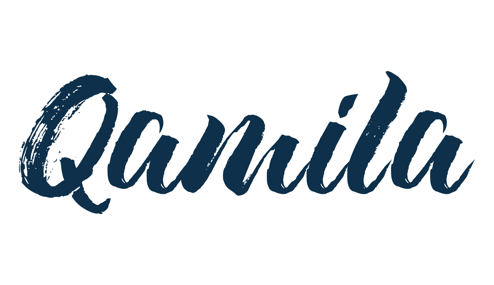 Qamila, script brush fancy decorative calligraphy font preview