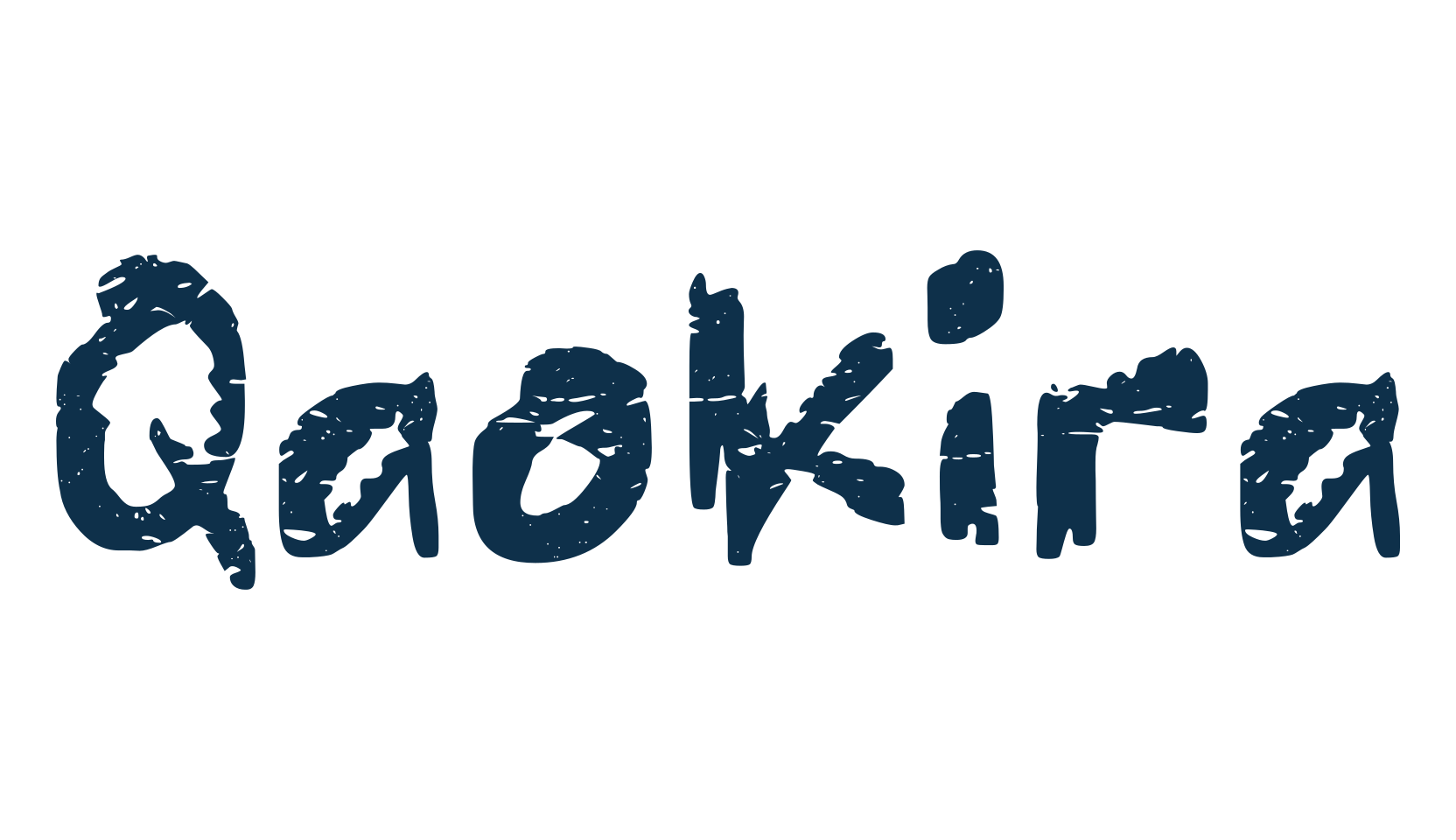 Qaokira, script trash fancy decorative calligraphy font preview