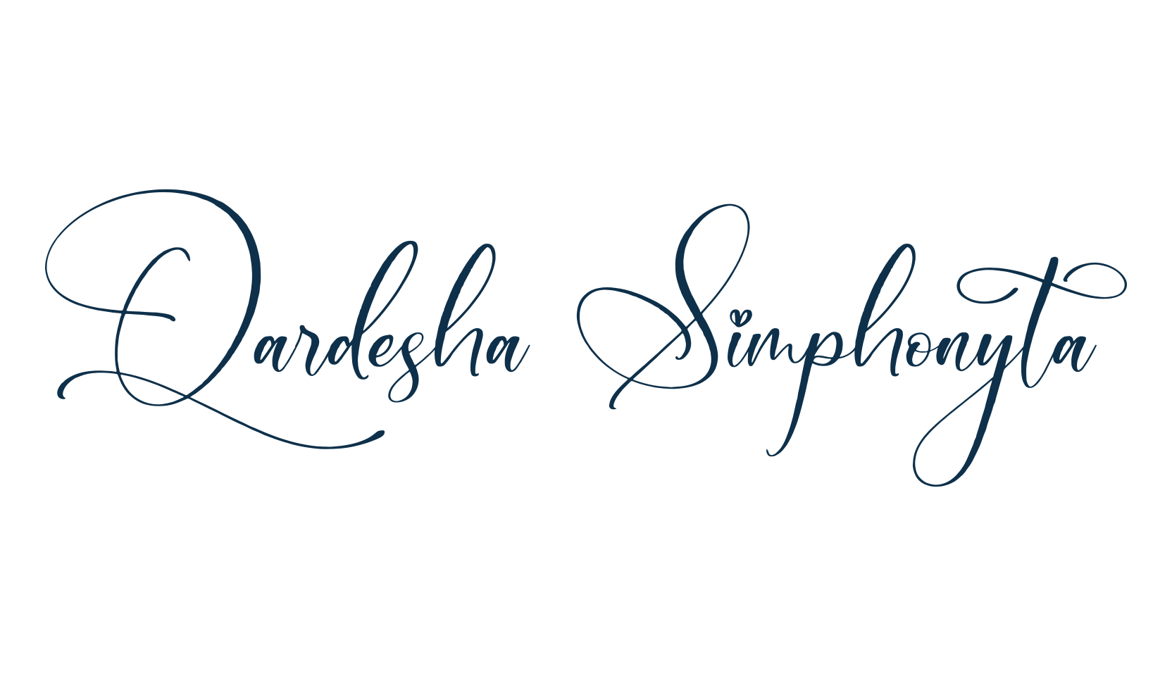 Qardesha Simphonyta, calligraphy font preview