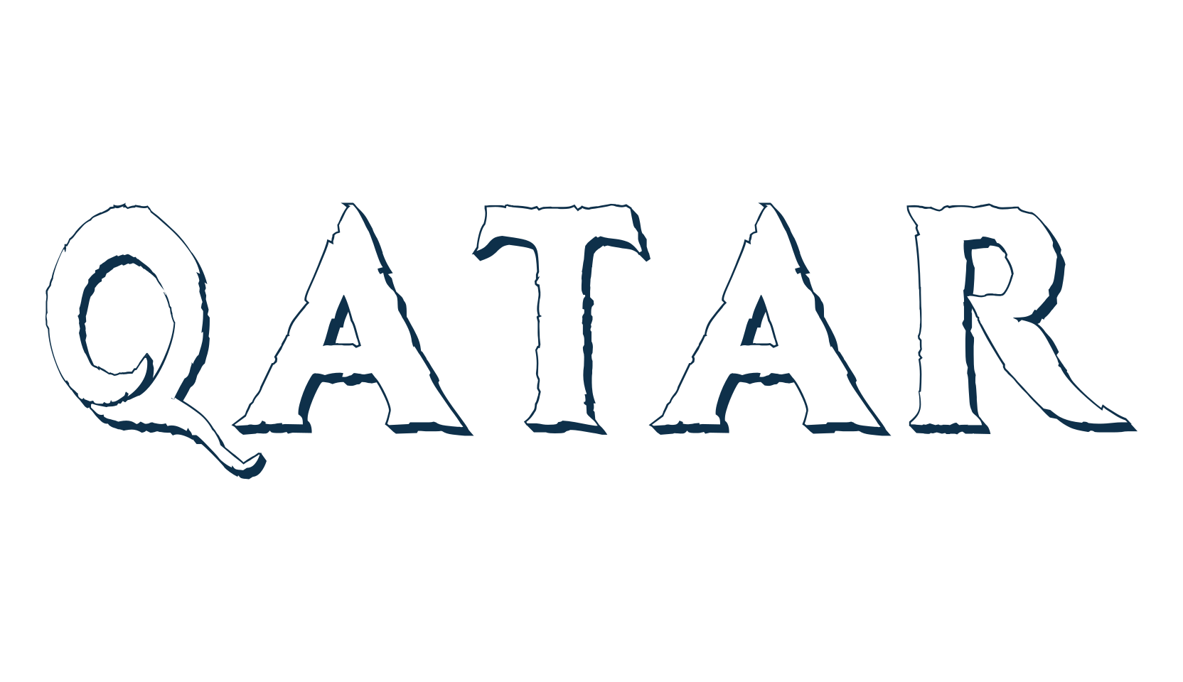 Qatar (qatar-2), fancy eroded decorative font preview