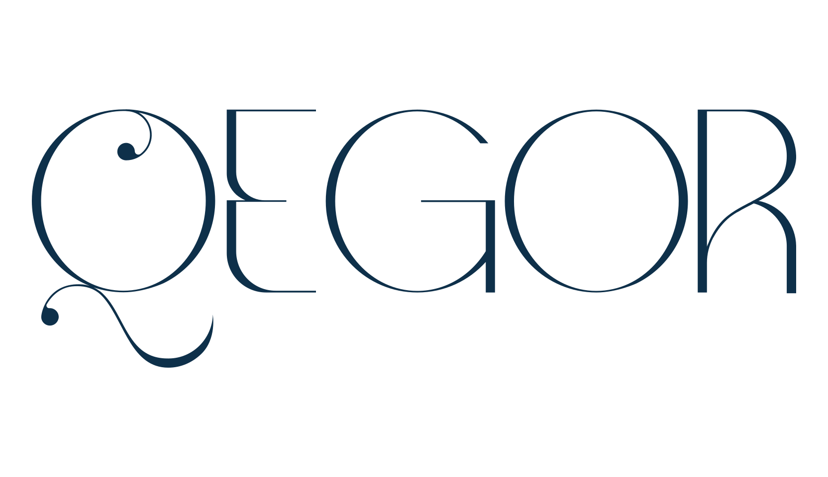Qegor, fancy retro decorative font preview
