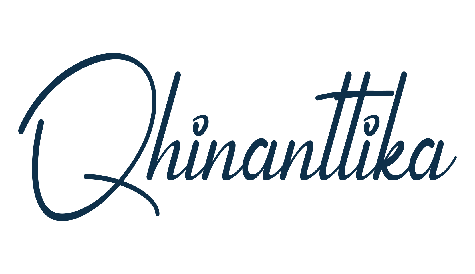Qhinanttika, script handwritten fancy decorative calligraphy font preview