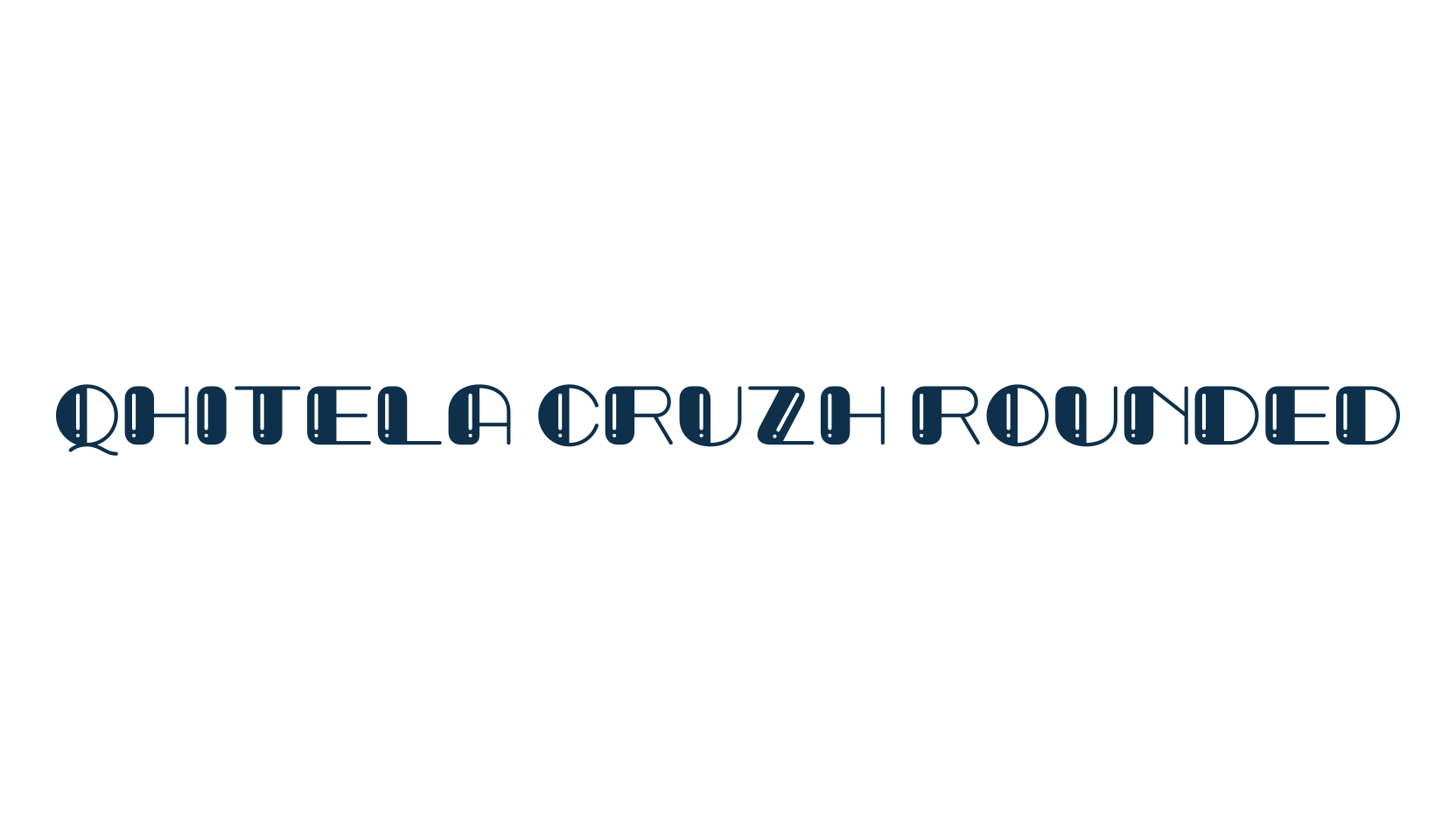 Qhitela Cruzh Rounded, fancy cartoon decorative font preview
