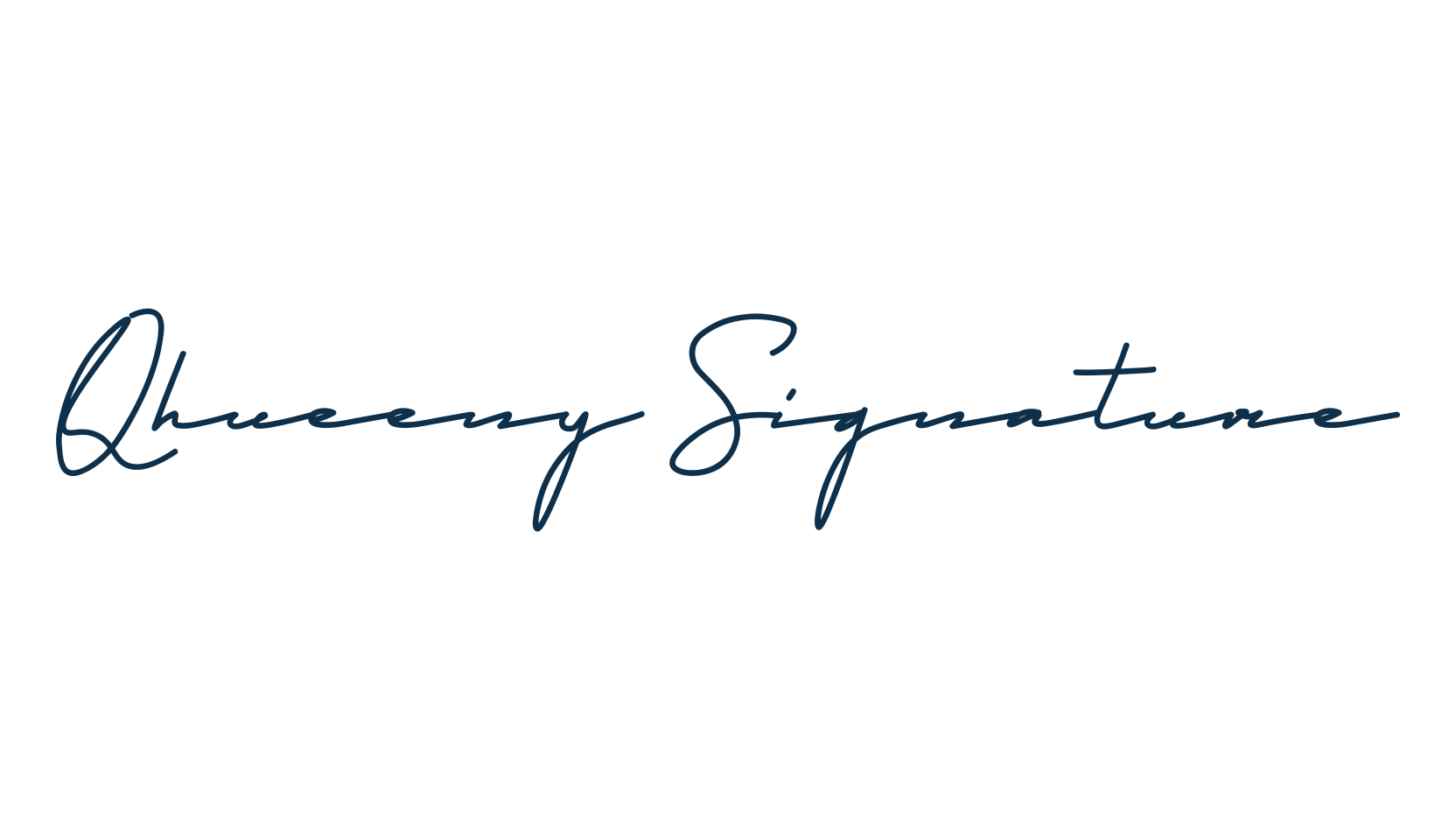 Qhueeny Signature, script handwritten fancy decorative calligraphy font preview