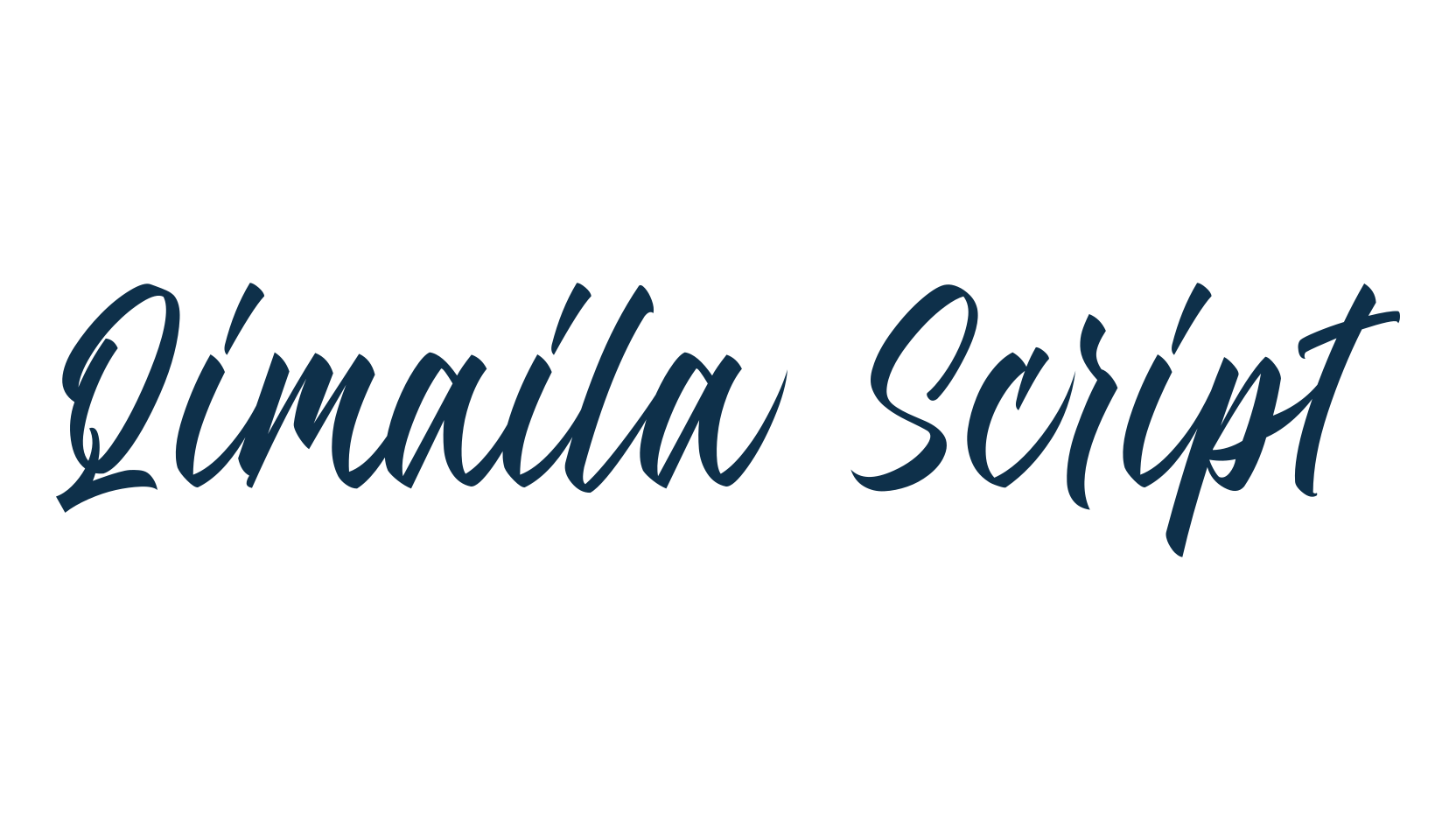 Qimaila Script, brush font preview