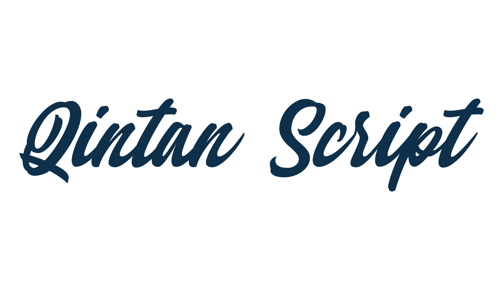 Qintan Script, brush font preview