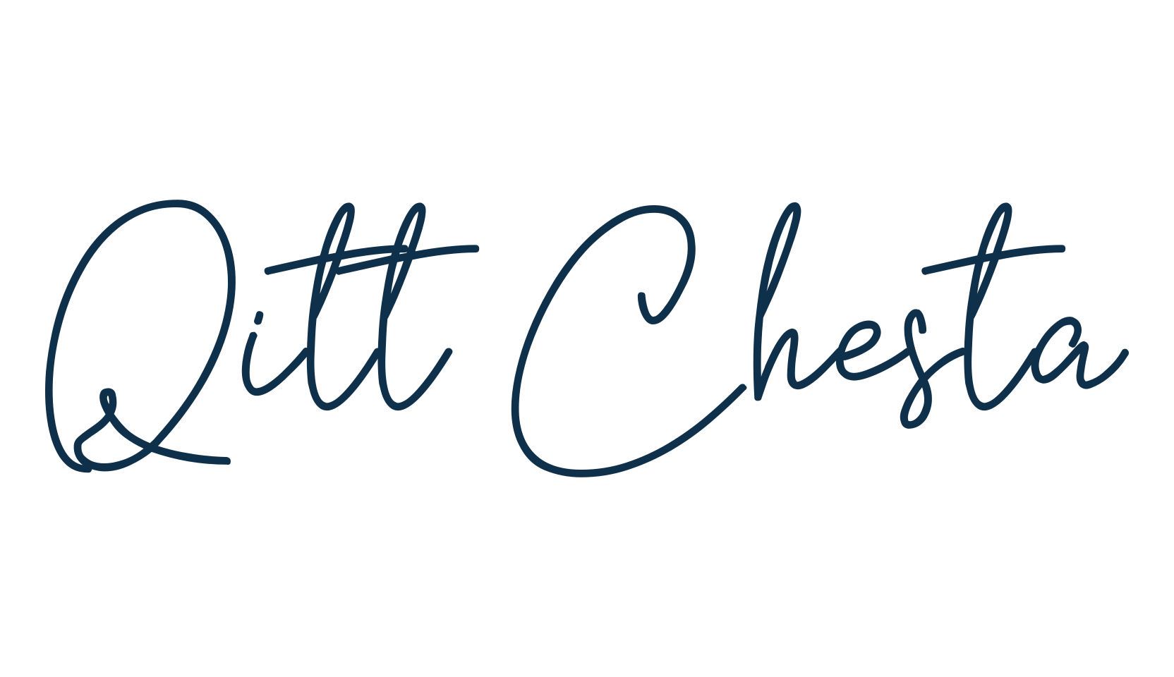 Qitt Chesta, script handwritten fancy decorative calligraphy font preview