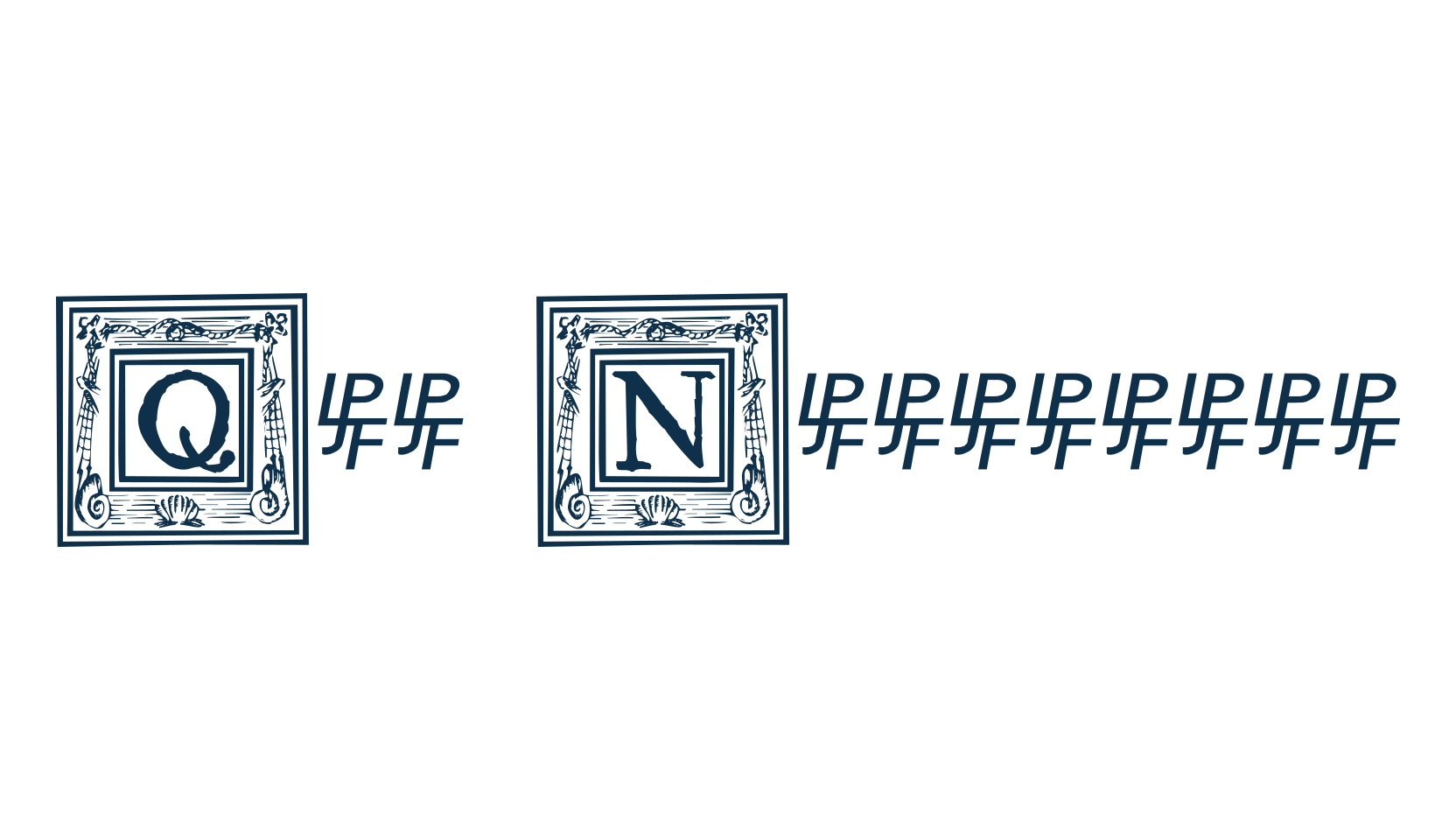 Qua Nauticale, initials font preview