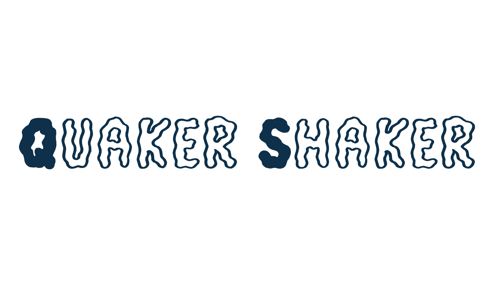 Quaker Shaker, fancy distorted decorative font preview