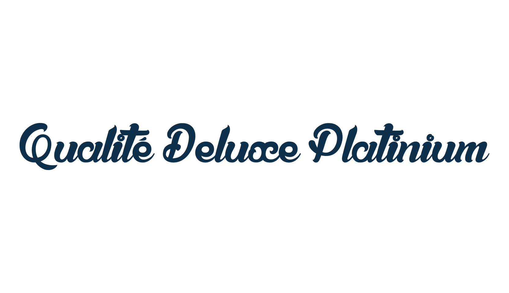 Qualité Deluxe Platinium, fancy decorative font preview