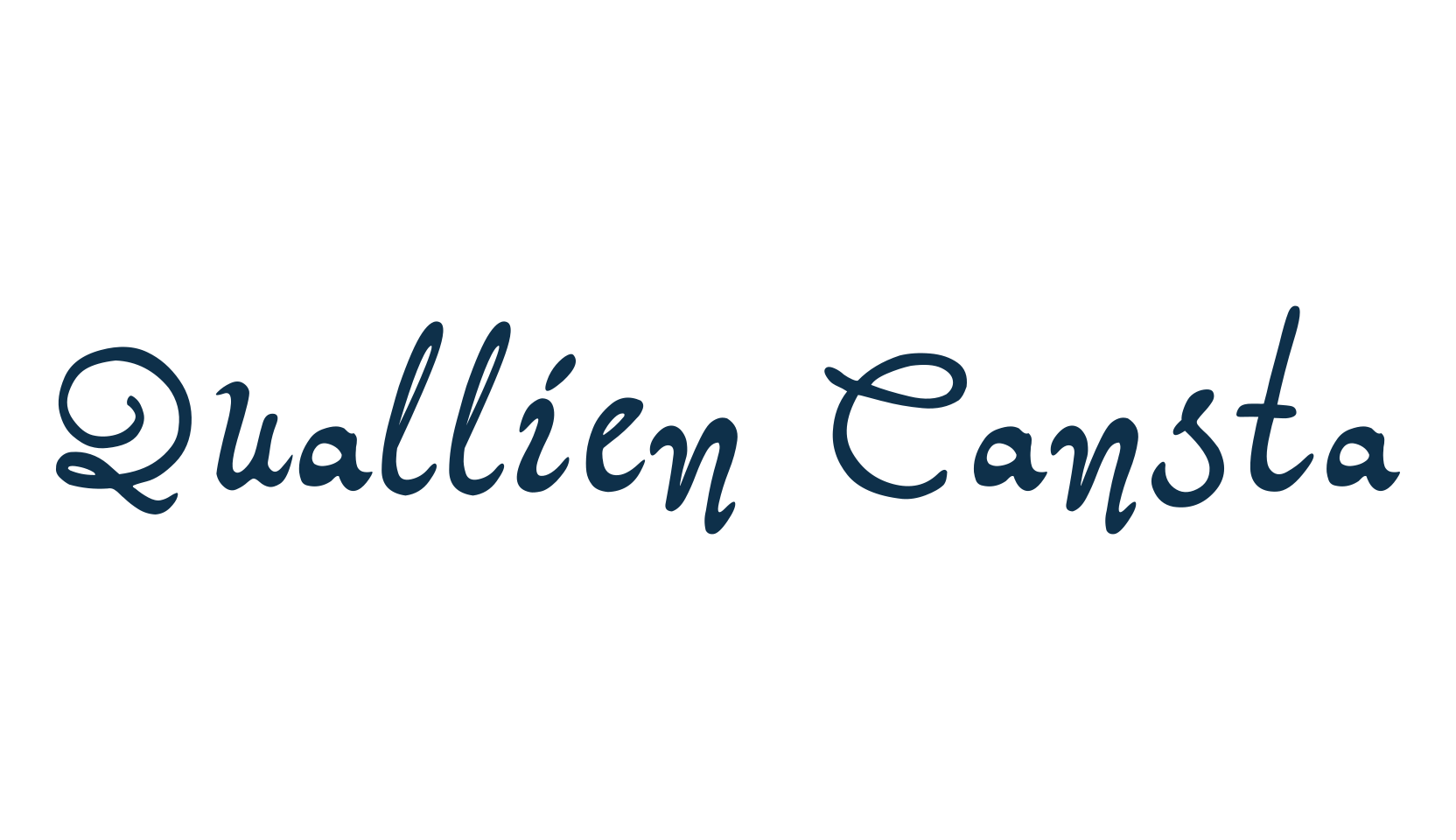 Quallien Cansta, script handwritten fancy decorative calligraphy font preview