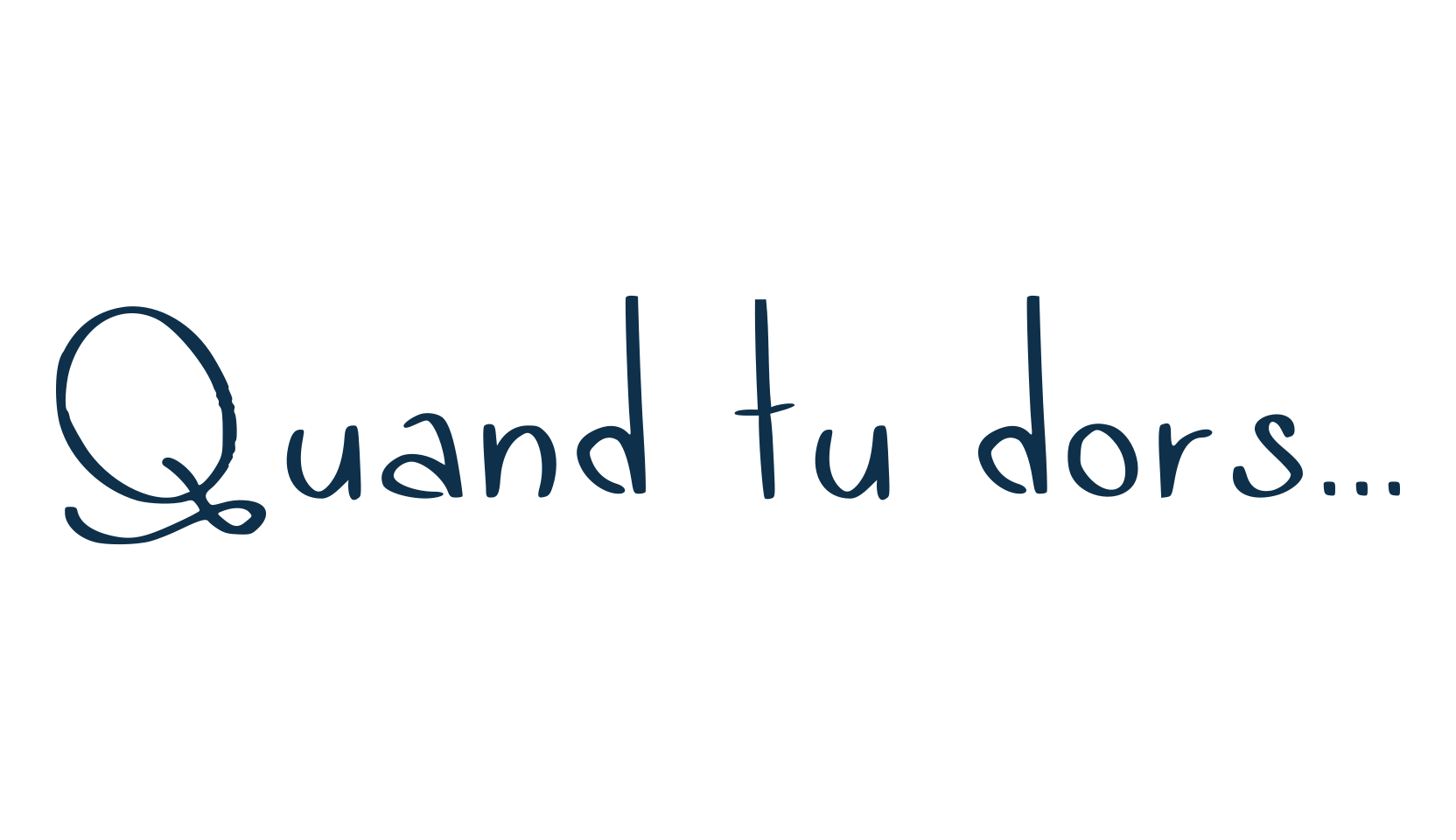 Quand tu dors..., handwriting font preview