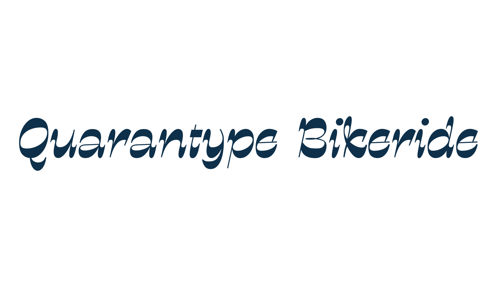 Quarantype Bikeride, fancy various decorative script calligraphy font preview