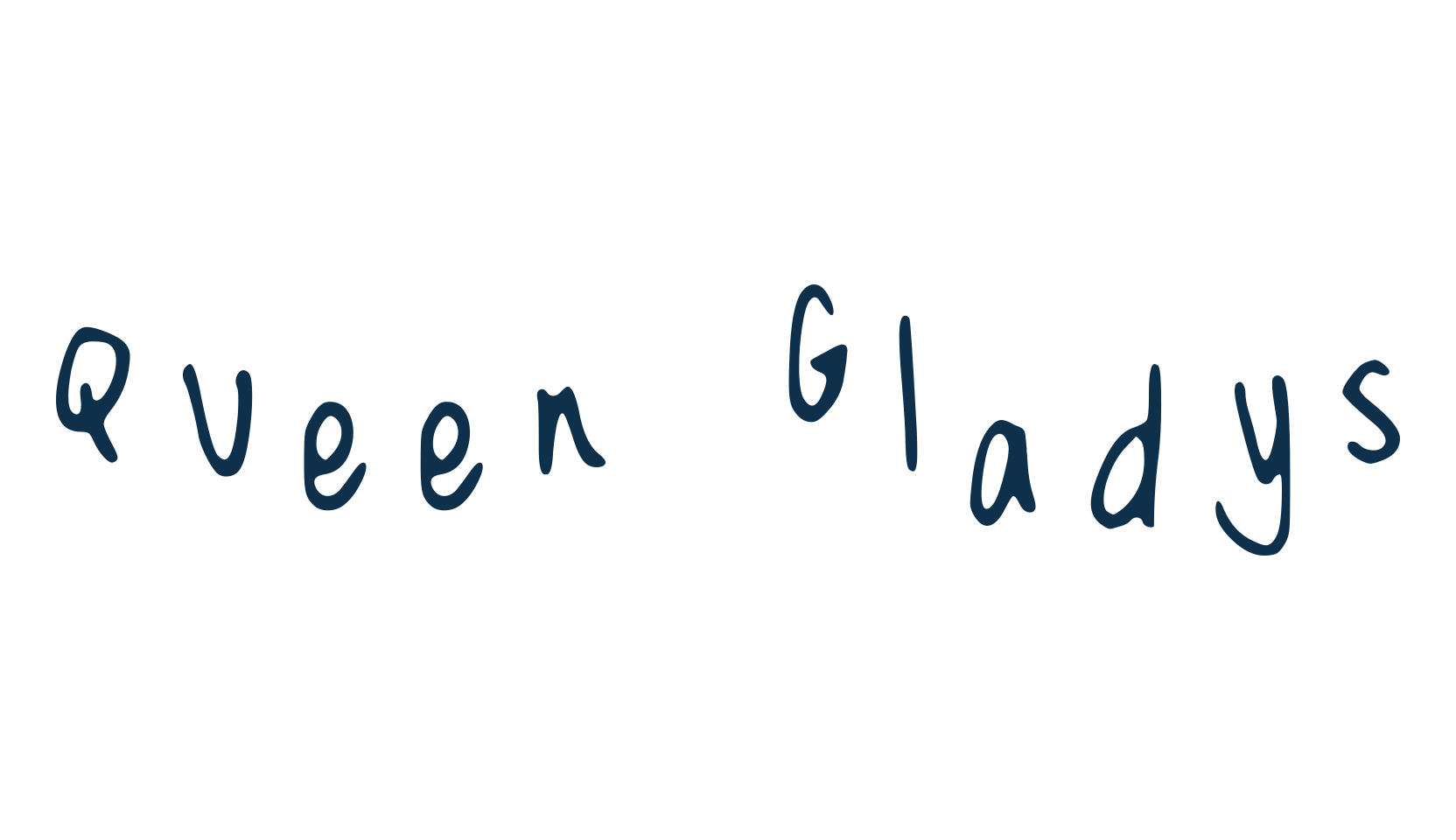 Queen Gladys, handwriting font preview