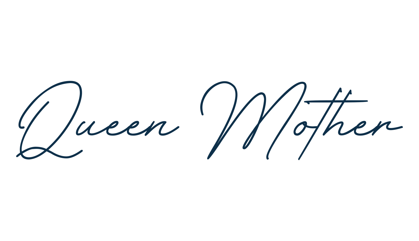 Queen Mother, script handwritten fancy decorative calligraphy font preview