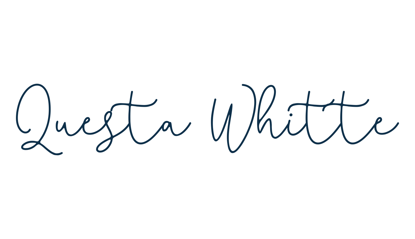 Questa Whitte, handwriting font preview
