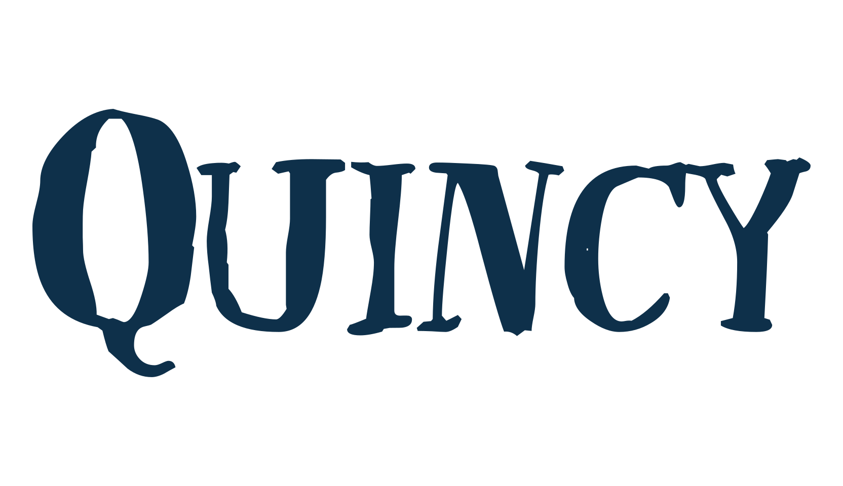 Quincy, eroded font preview